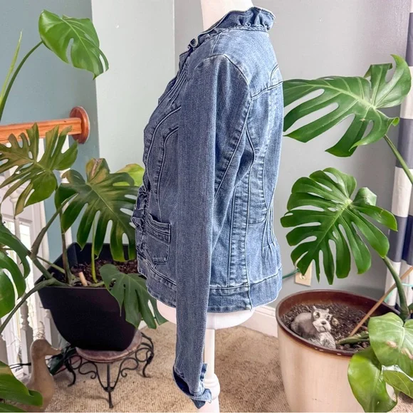 Denim Ruffle Jacket - Picture 3 of 8